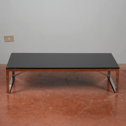 Tavolino da salotto acciaio e vetro design anni 2000