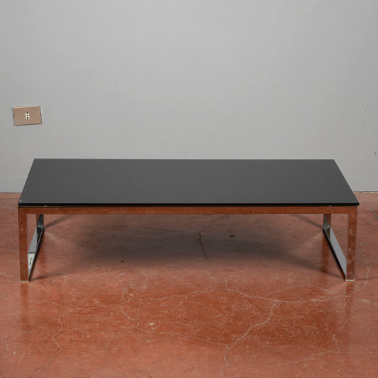 Tavolino da salotto acciaio e vetro design anni 2000