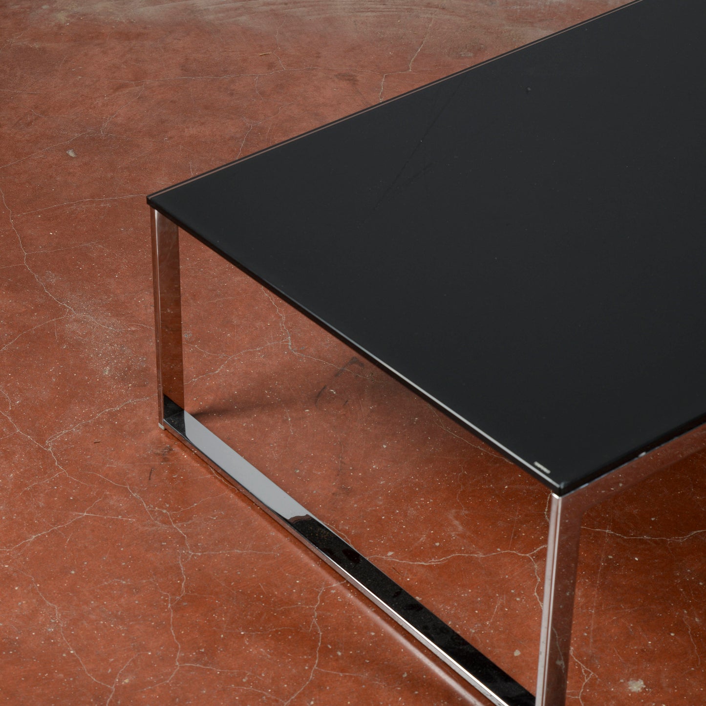 Tavolino da salotto acciaio e vetro design anni 2000