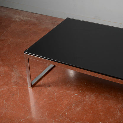 Tavolino da salotto acciaio e vetro design anni 2000