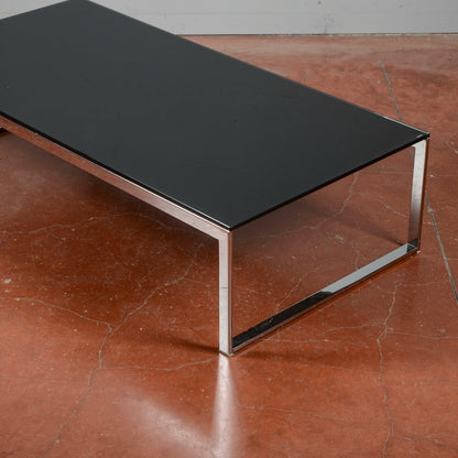 Tavolino da salotto acciaio e vetro design anni 2000