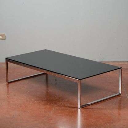 Tavolino da salotto acciaio e vetro design anni 2000
