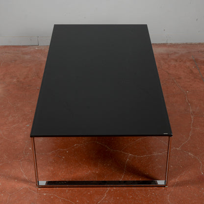 Tavolino da salotto acciaio e vetro design anni 2000