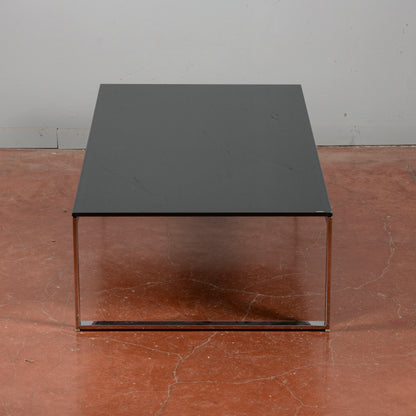 Tavolino da salotto acciaio e vetro design anni 2000