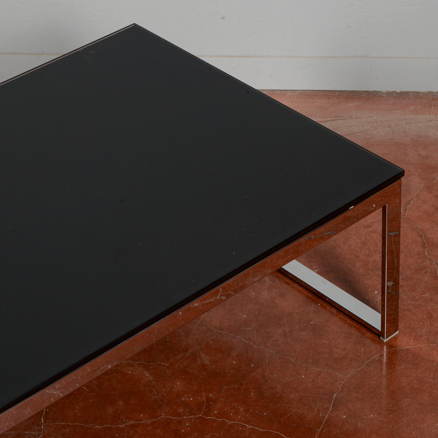 Tavolino da salotto acciaio e vetro design anni 2000