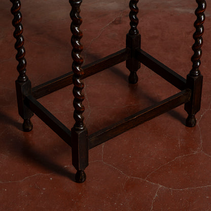 Tavolino apribile piccolo gambe tornite porta gioco porta lavoro XIX secolo