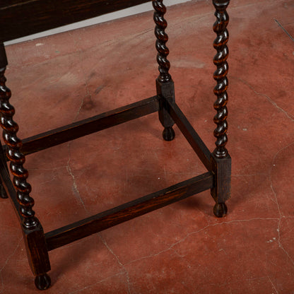 Tavolino apribile piccolo gambe tornite porta gioco porta lavoro XIX secolo