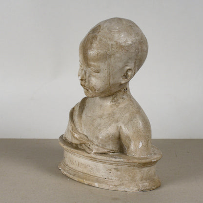 busto di bambino in gesso Desiderio da Settignano