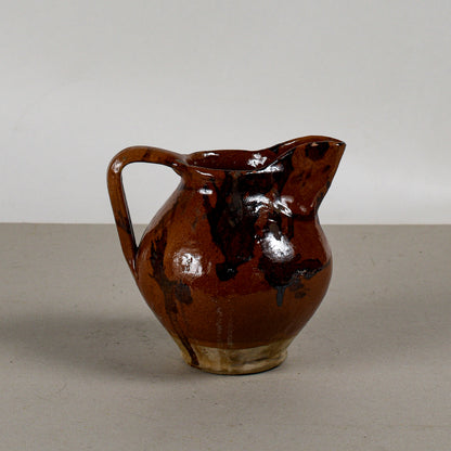 Brocca In Terracotta Smaltata Marrone