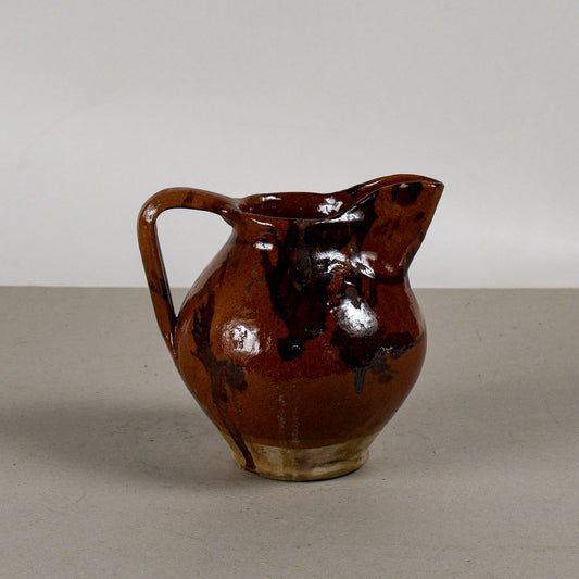 Brocca In Terracotta Smaltata Marrone