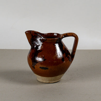 Brocca In Terracotta Smaltata Marrone