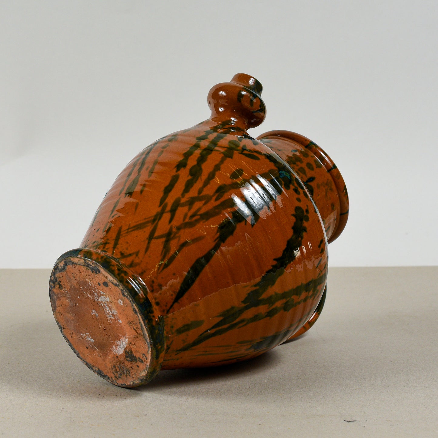 Vaso Anfora Porta Olio In Ceramica Smaltata