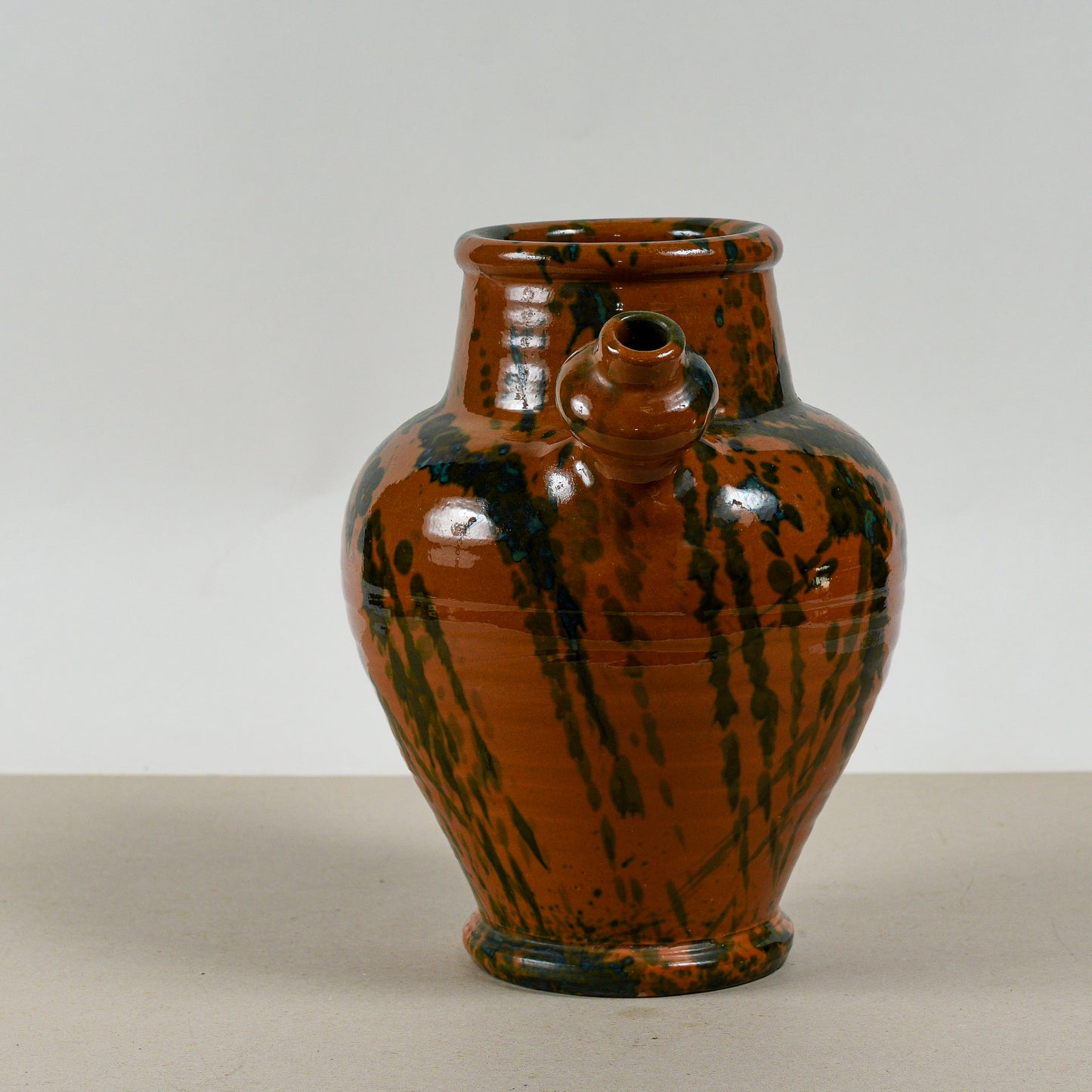 Vaso Anfora Porta Olio In Ceramica Smaltata