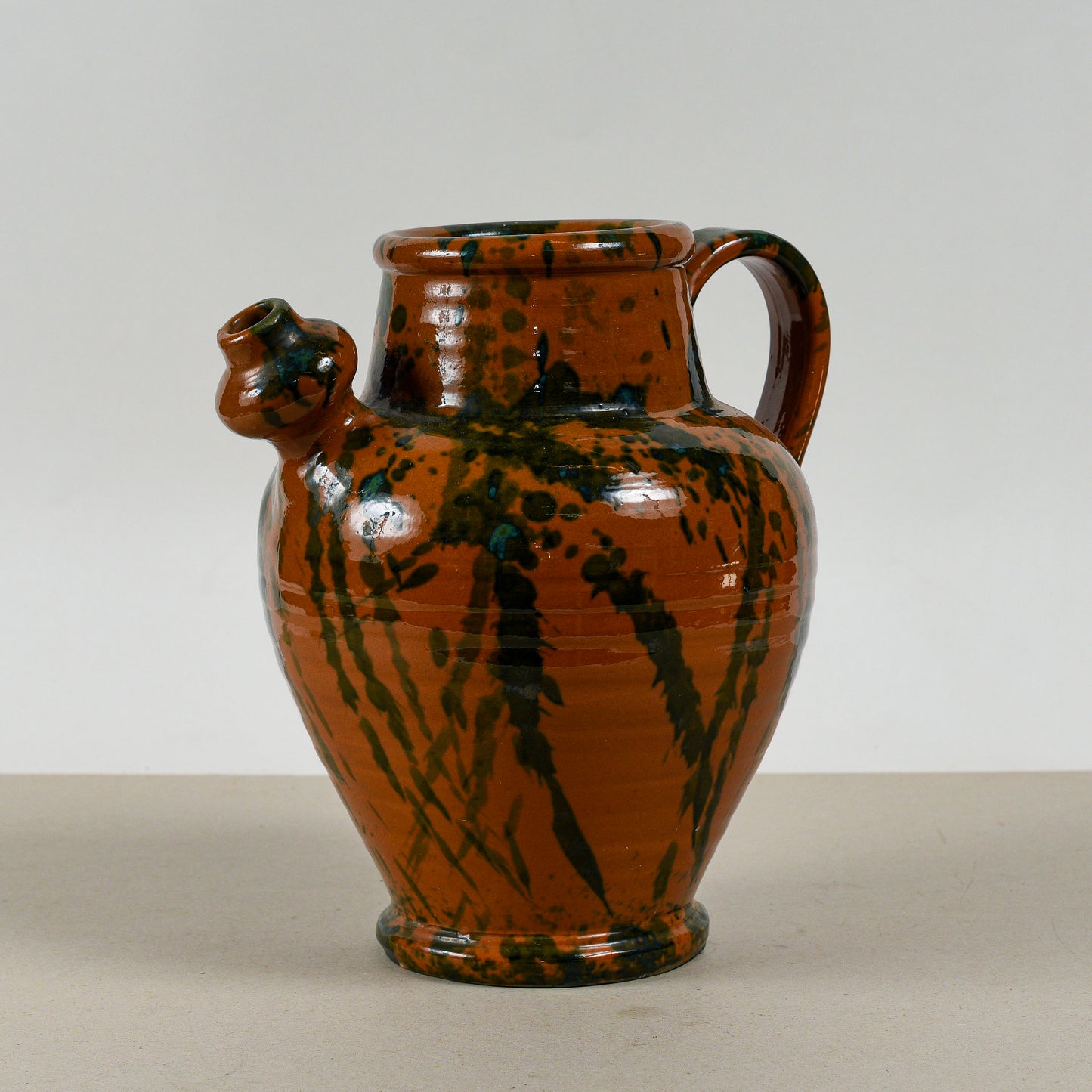 Vaso Anfora Porta Olio In Ceramica Smaltata