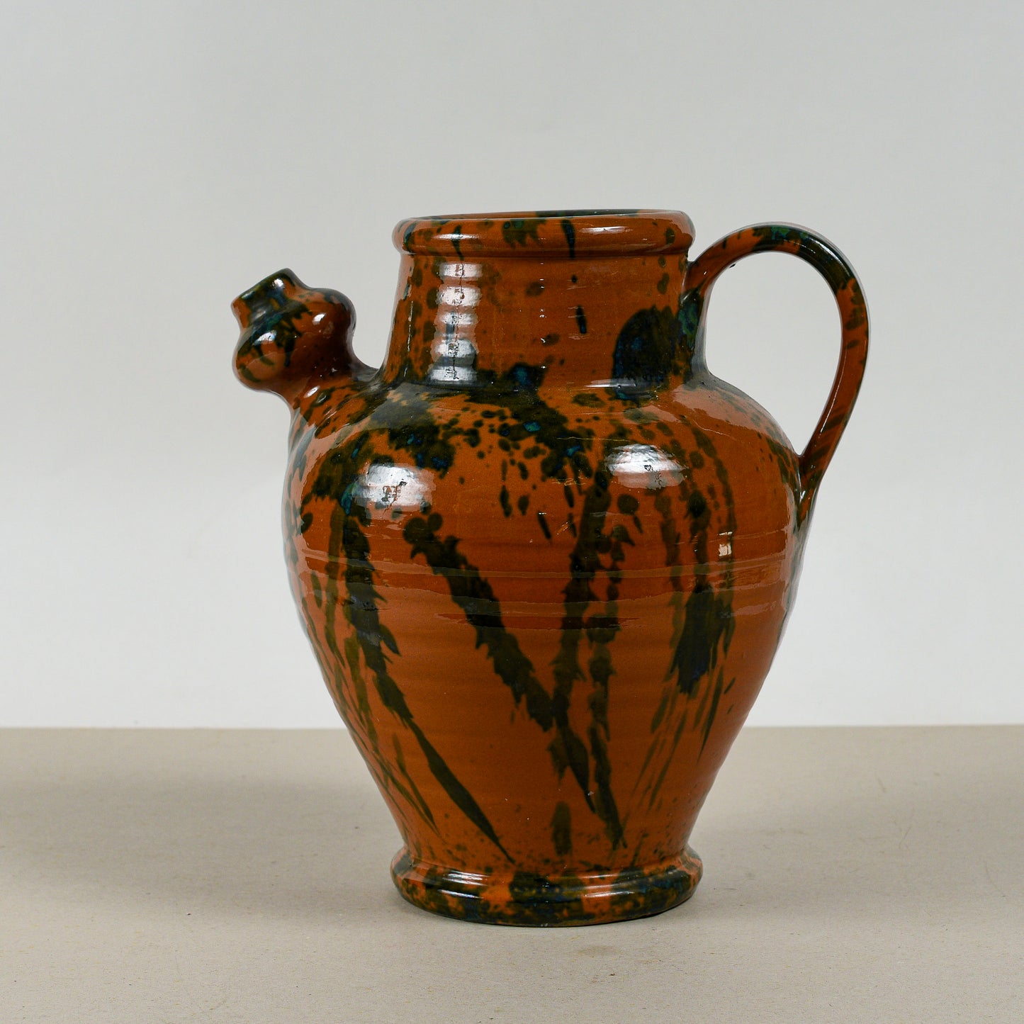 Vaso Anfora Porta Olio In Ceramica Smaltata