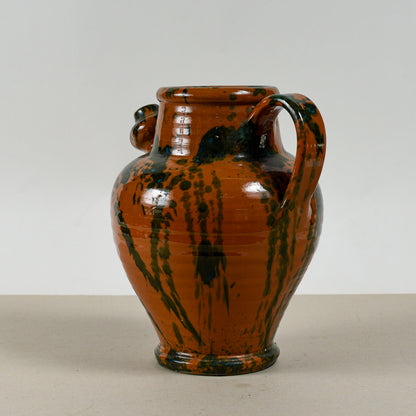 Vaso Anfora Porta Olio In Ceramica Smaltata