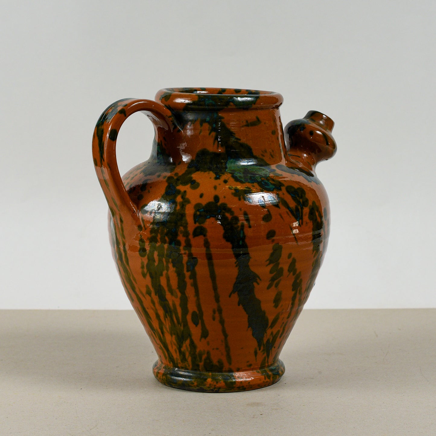 Vaso Anfora Porta Olio In Ceramica Smaltata