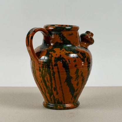 Vaso Anfora Porta Olio In Ceramica Smaltata