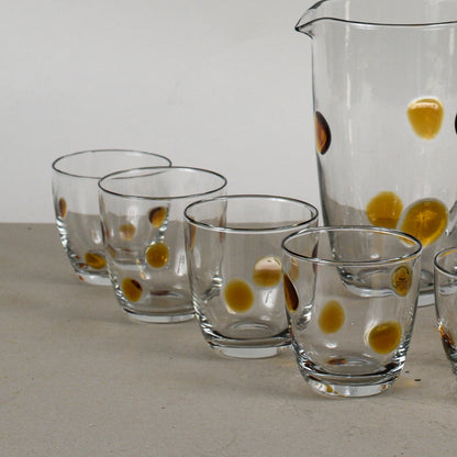 Set Bicchieri Con Brocca Vintage Anni 70 Vetro Murano