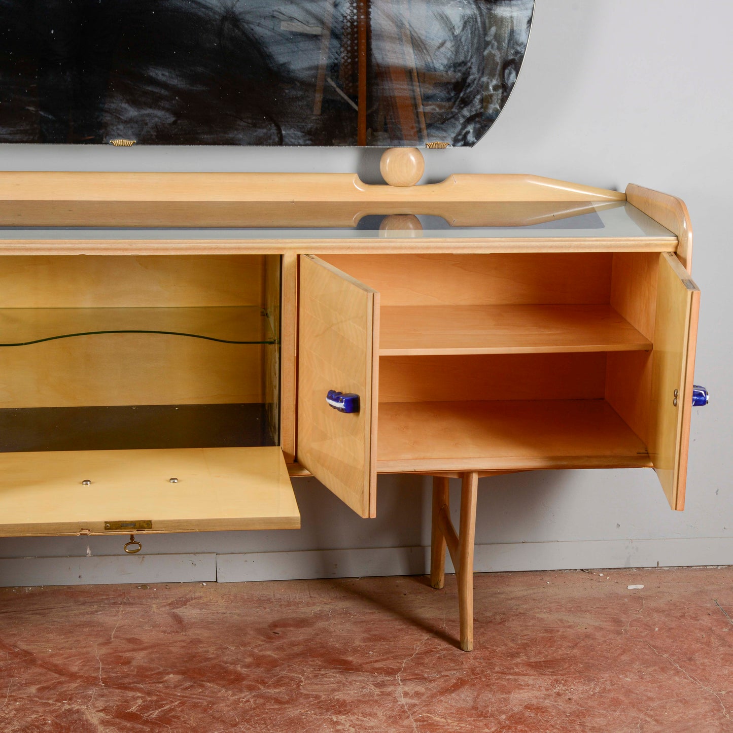 Credenza Ico Parisi 1960s Con Maniglie Ginori