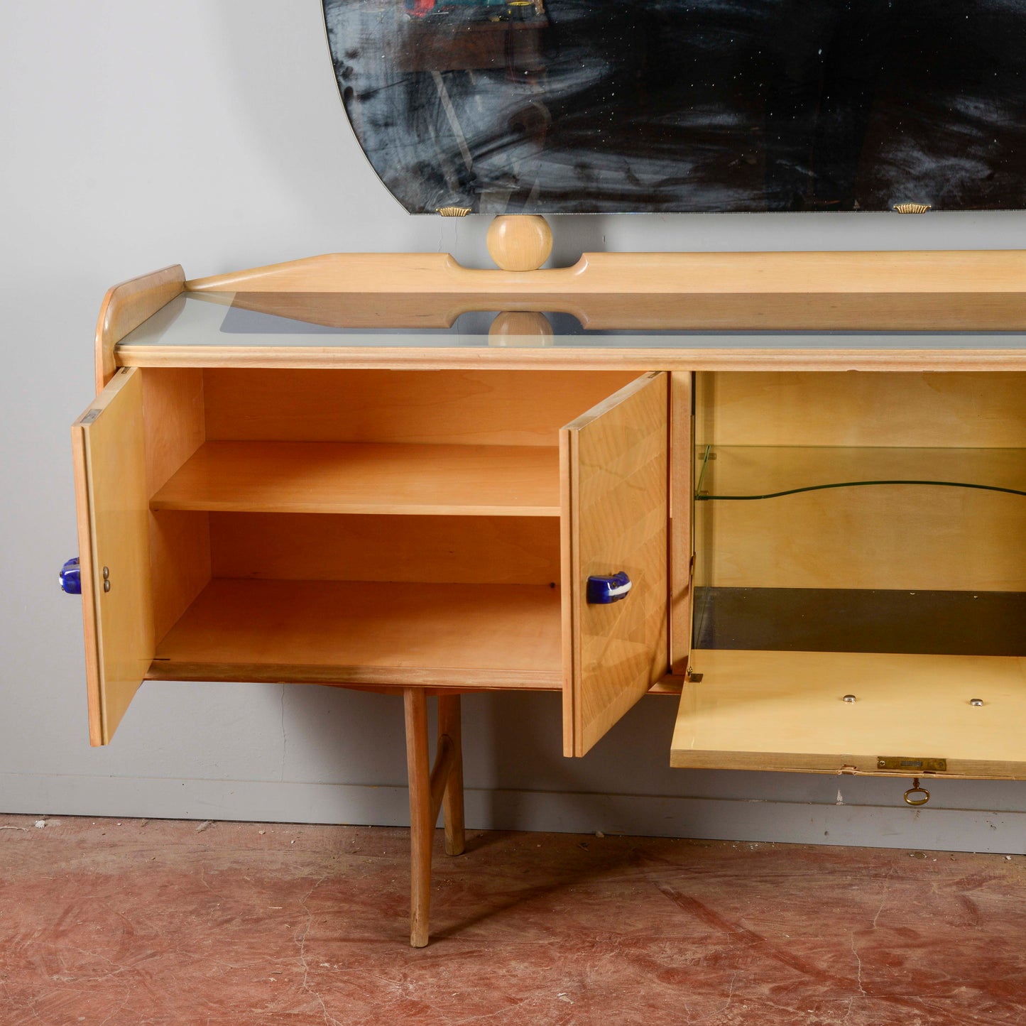 Credenza Ico Parisi 1960s Con Maniglie Ginori