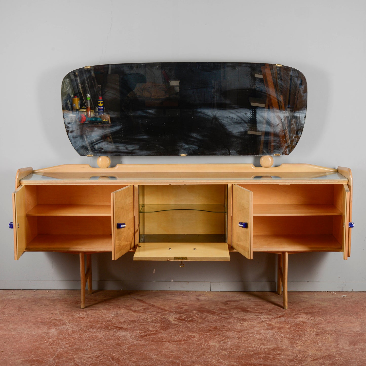 Credenza Ico Parisi 1960s Con Maniglie Ginori