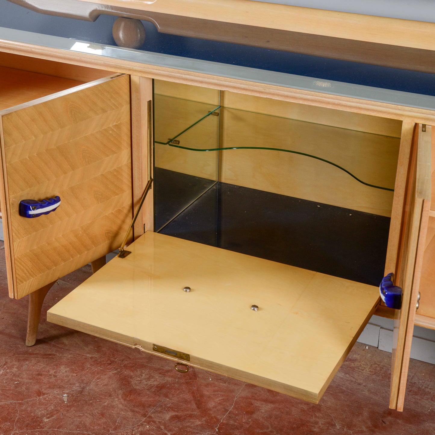 Credenza Ico Parisi 1960s Con Maniglie Ginori