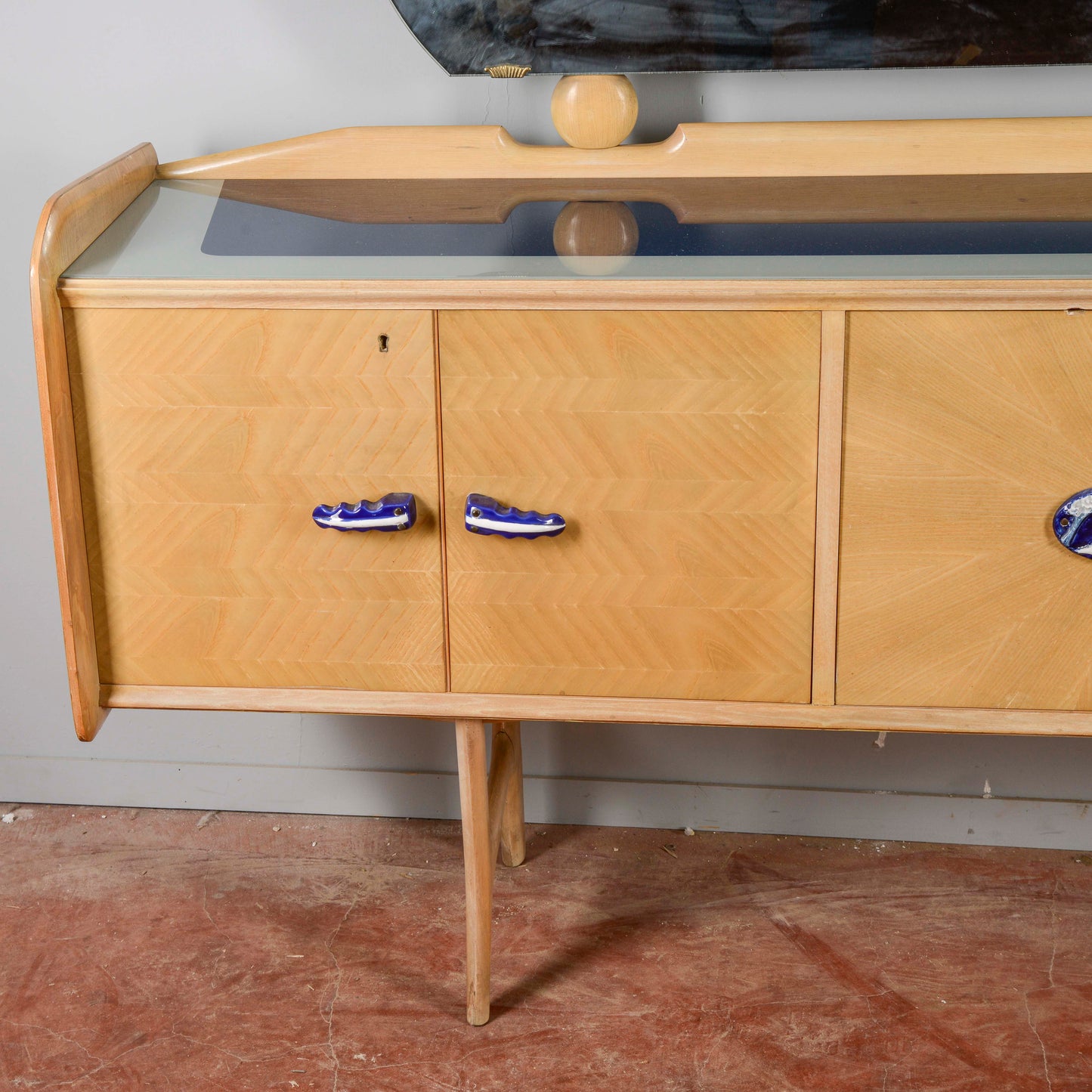 Credenza Ico Parisi 1960s Con Maniglie Ginori