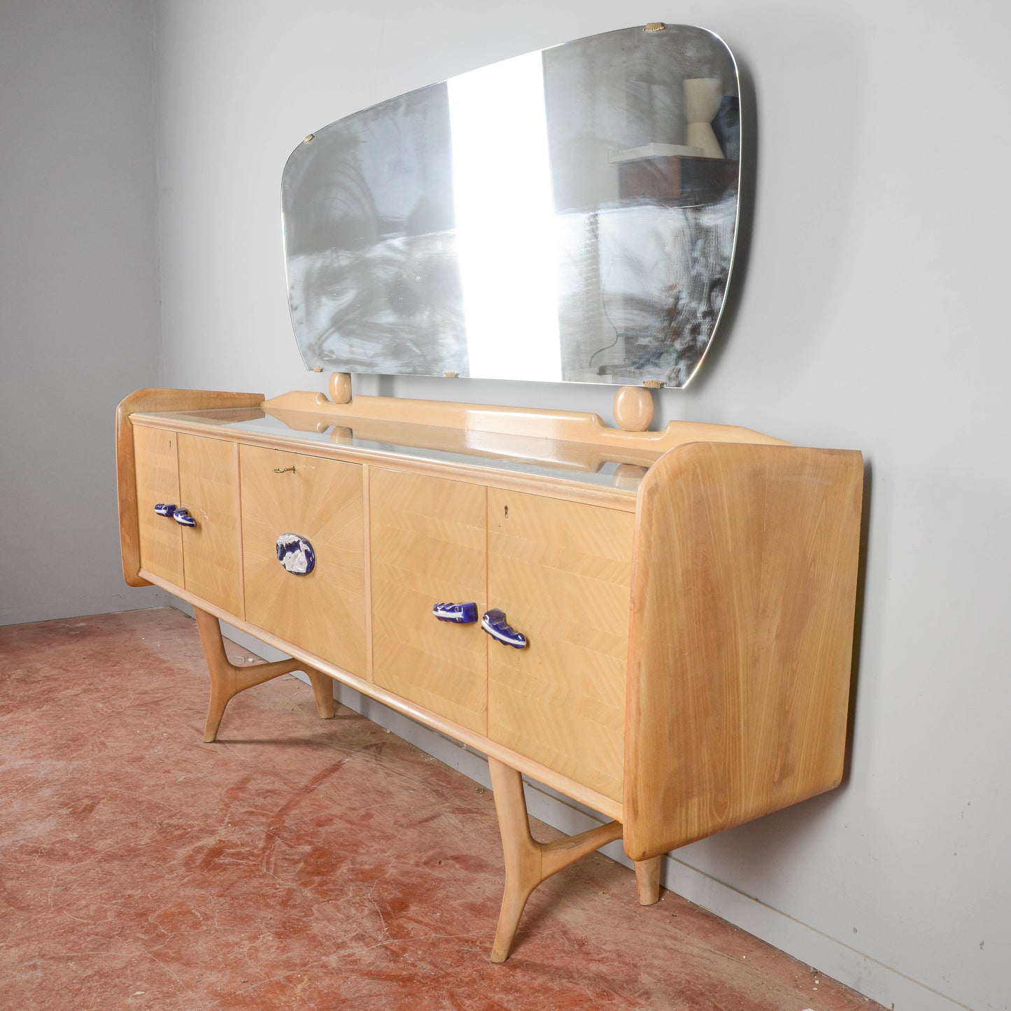Credenza Ico Parisi 1960s Con Maniglie Ginori