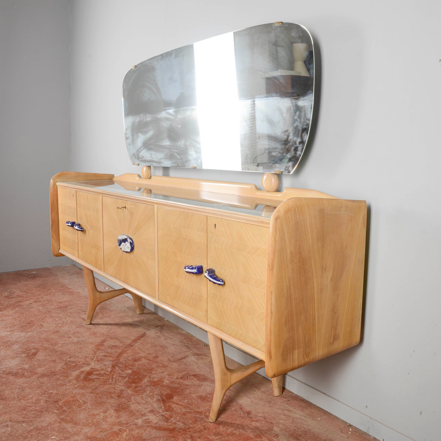 Credenza Ico Parisi 1960s Con Maniglie Ginori