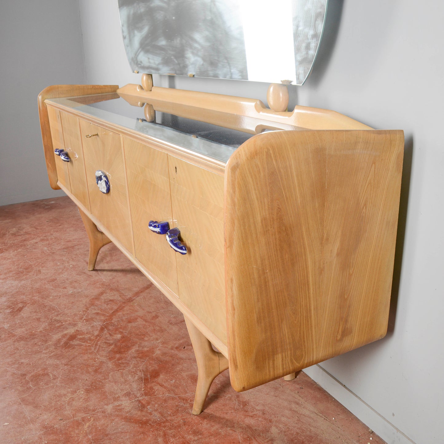 Credenza Ico Parisi 1960s Con Maniglie Ginori