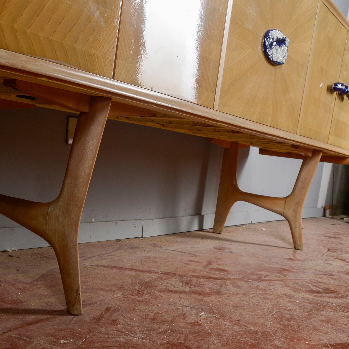Credenza Ico Parisi 1960s Con Maniglie Ginori