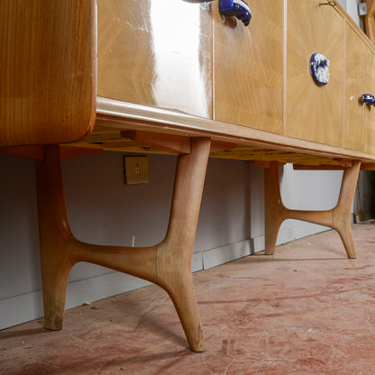 Credenza Ico Parisi 1960s Con Maniglie Ginori