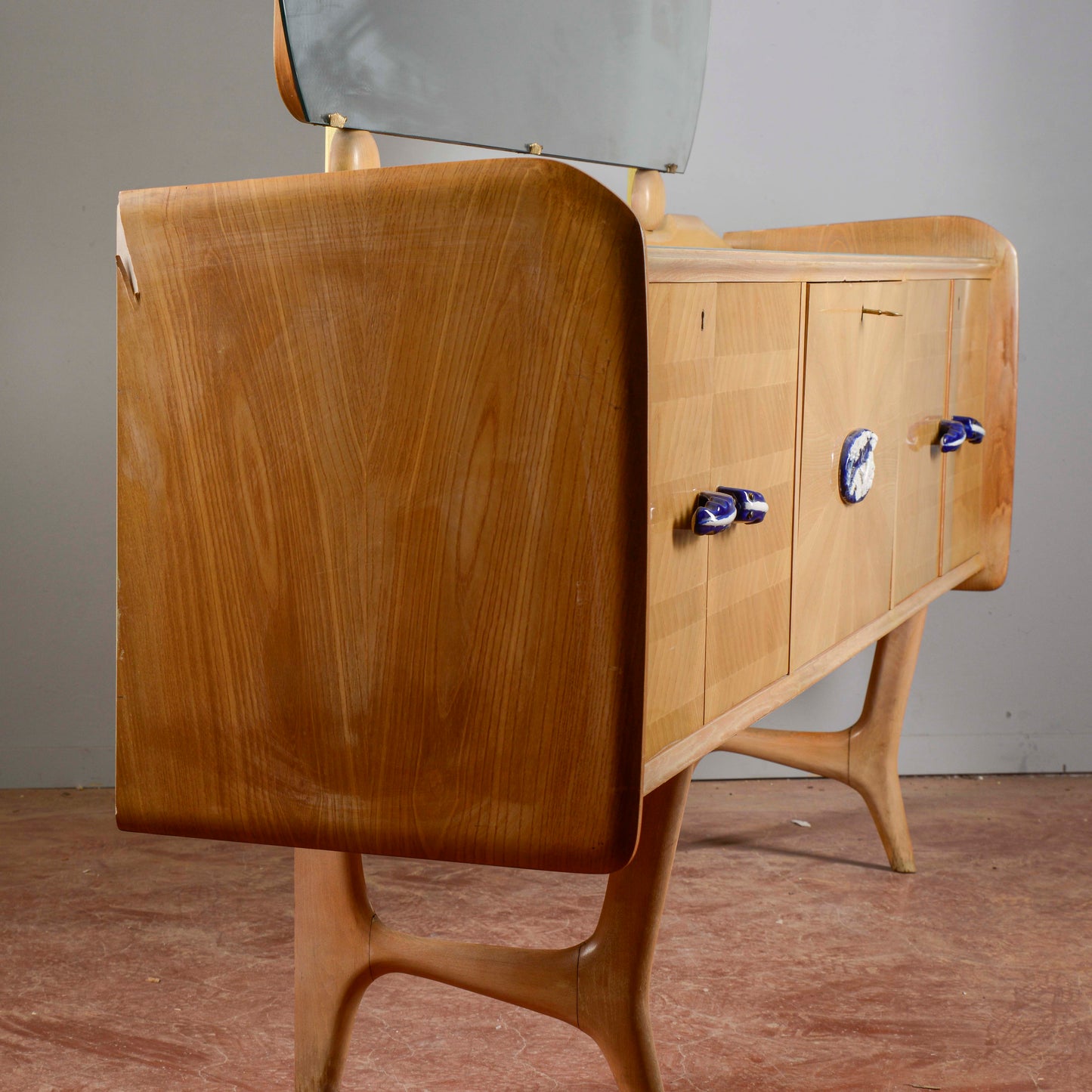 Credenza Ico Parisi 1960s Con Maniglie Ginori