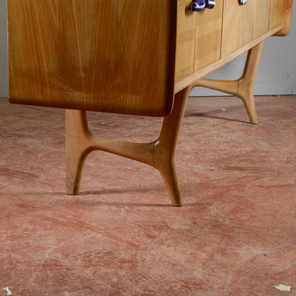 Credenza Ico Parisi 1960s Con Maniglie Ginori