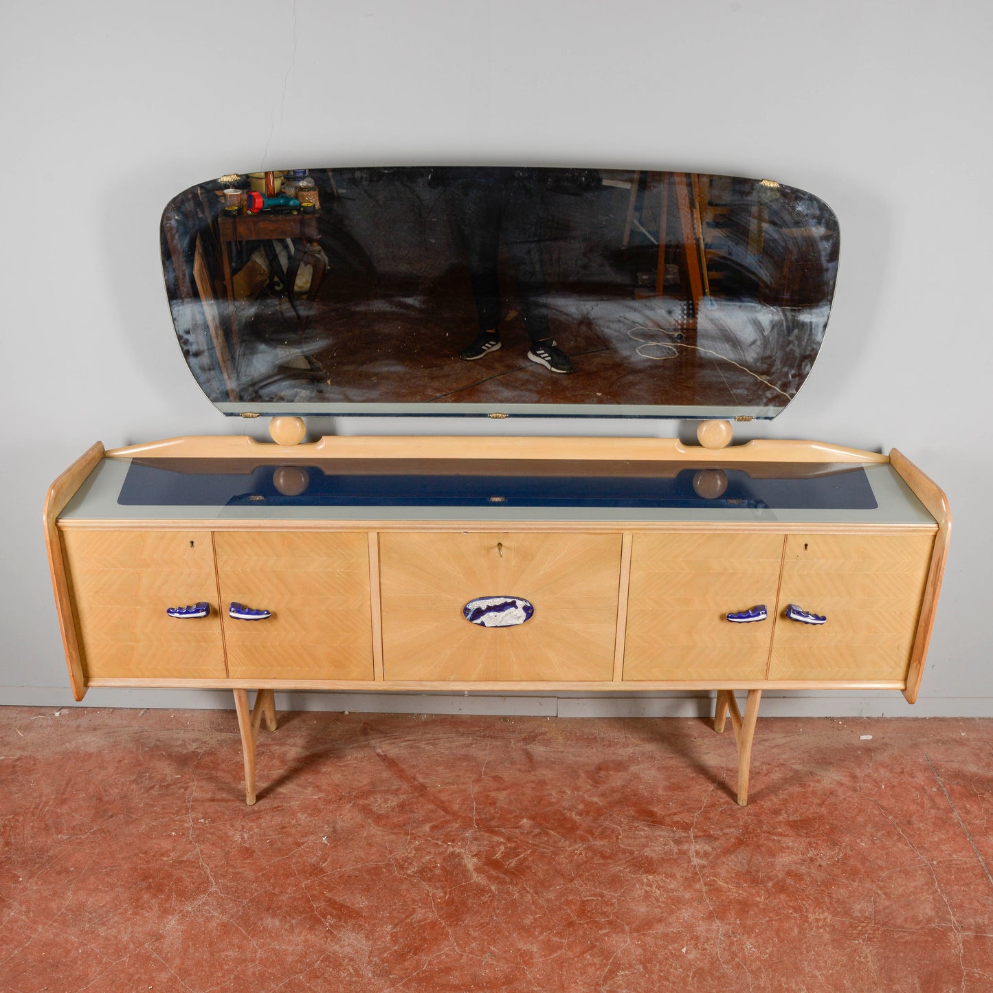 Credenza Ico Parisi 1960s Con Maniglie Ginori