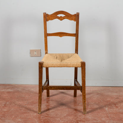 Sedia Con Sedile Rivestito In Corda