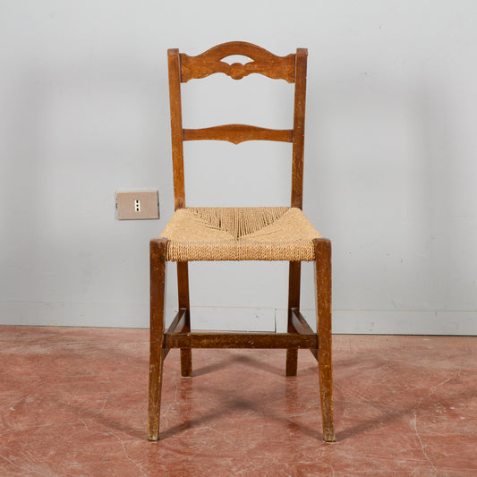 Sedia Con Sedile Rivestito In Corda
