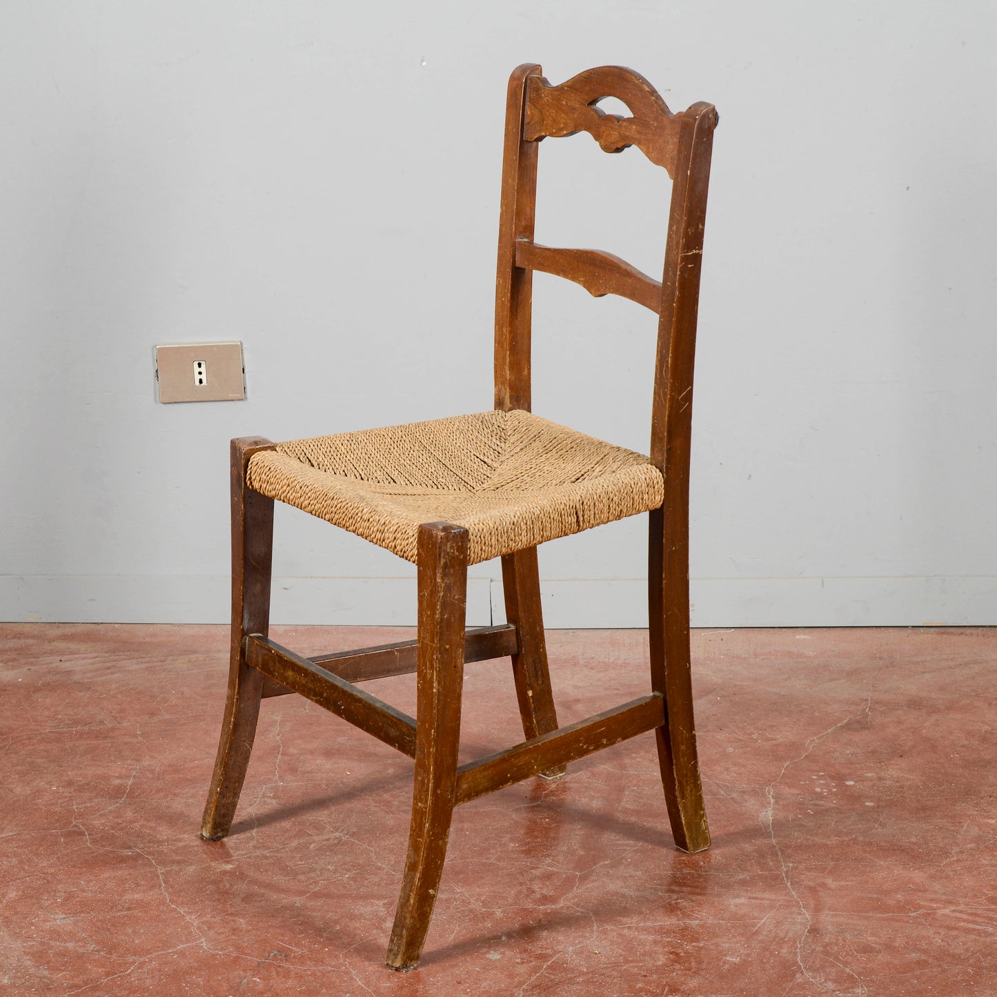 Sedia Con Sedile Rivestito In Corda