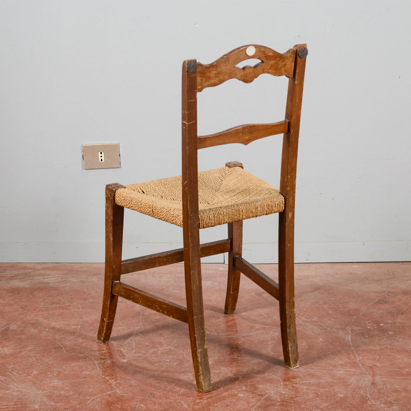 Sedia Con Sedile Rivestito In Corda