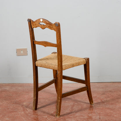 Sedia Con Sedile Rivestito In Corda