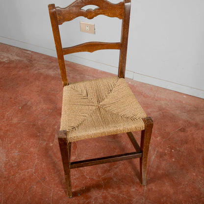 Sedia Con Sedile Rivestito In Corda