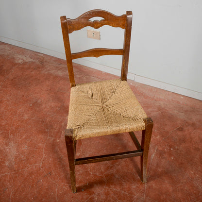 Sedia Con Sedile Rivestito In Corda