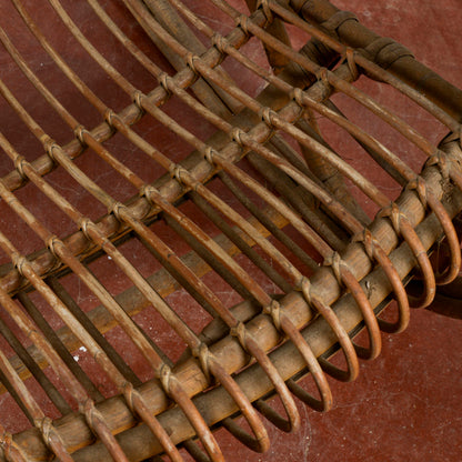Sedia A Dondolo In Bambu E Rattan Anni 60