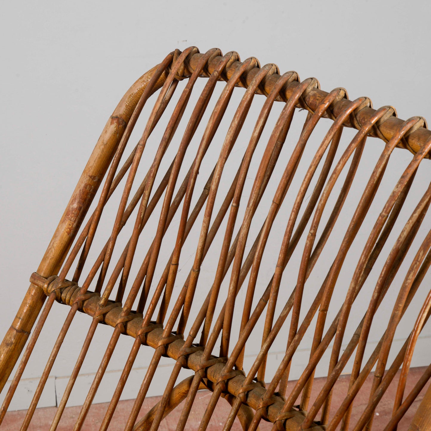 Sedia A Dondolo In Bambu E Rattan Anni 60