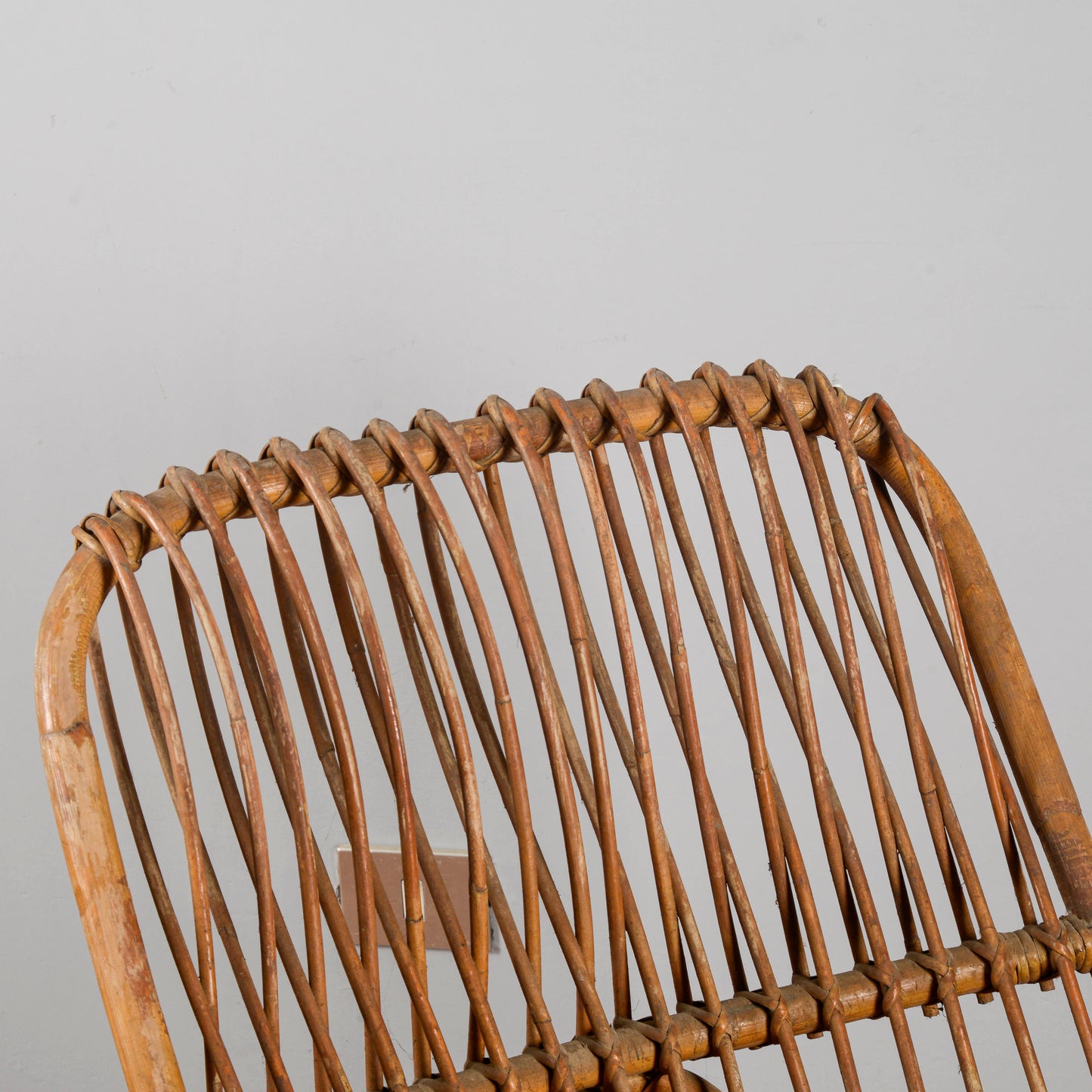 Sedia A Dondolo In Bambu E Rattan Anni 60