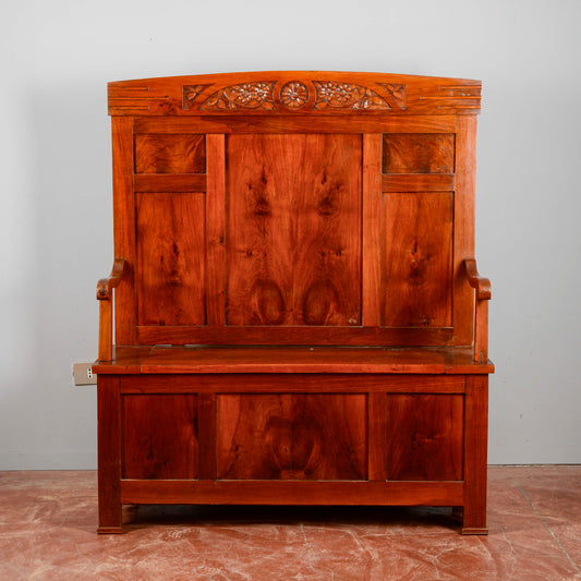 Panca Con Braccioli Art Deco Intagliata