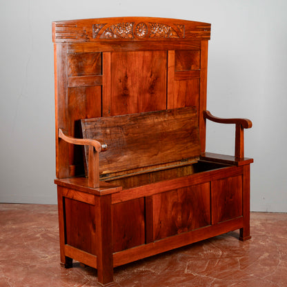 Panca Con Braccioli Art Deco Intagliata