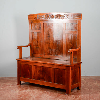 Panca Con Braccioli Art Deco Intagliata