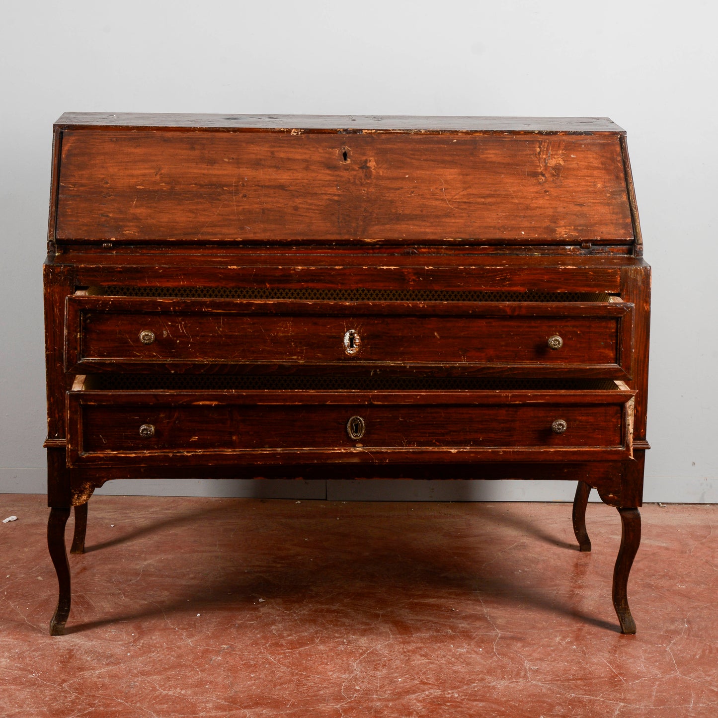 Ribalta Antica In Legno Di Abete Italia Secolo XVIII